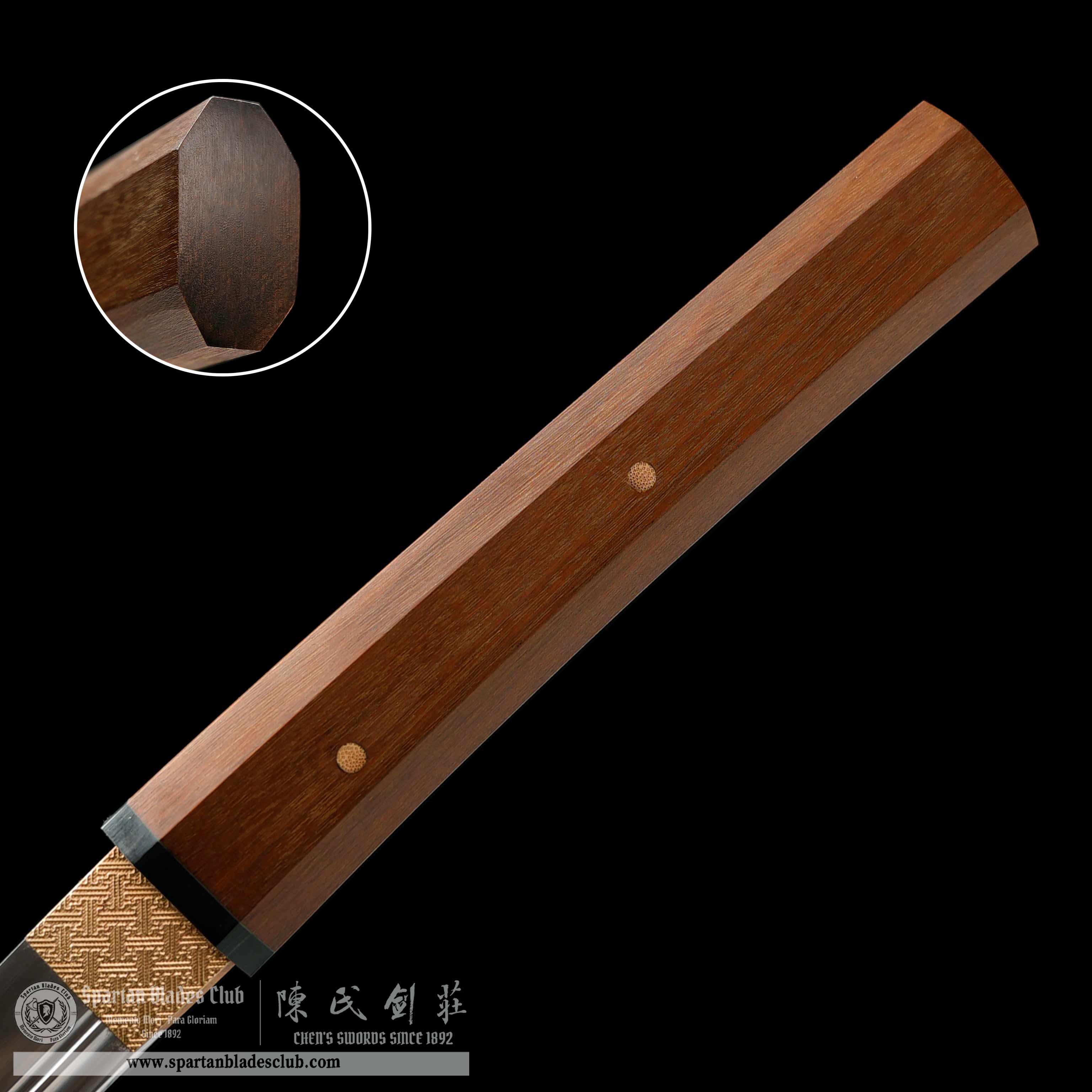 WY01 | SuBa | Daisho Set | Shirasaya | Katana | Wakizashi | Tanto | T10 steel | Clay-tempered | Real Hamon | Brown | Battle-Ready | Full-tang | Spartan Blades Club | CHEN'S SWORDS 1892 - Spartan Blades Club - 陳氏劍莊1892