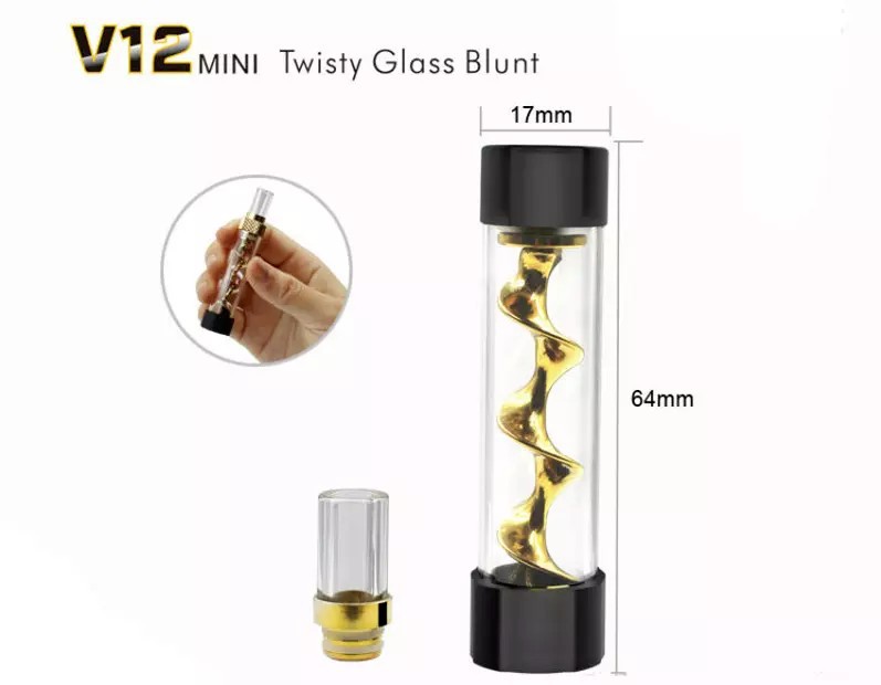 7Pipe V12 Mini Twisty Glass Blunt Pipe - ismokvape--Purchase with Free Shipping!