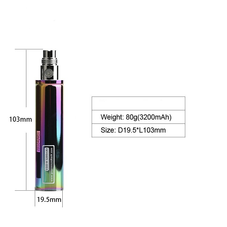 [Wholesale] GS Ego III 3200mAh Battery 8usd/pc - 50pcs - ismokvape--Purchase with Free Shipping!