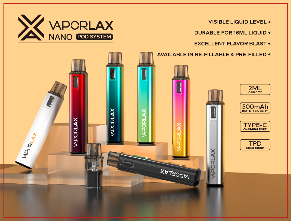 VaporLax Nano Pod System Vape Pen Kit - ismokvape--Purchase with Free Shipping!