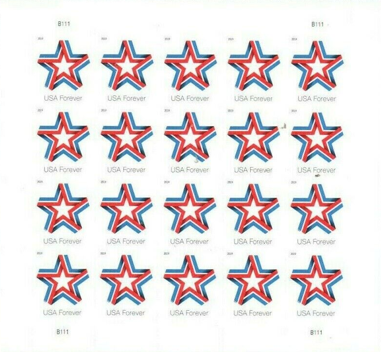 Star Ribbon 2019 - 5 Sheets / 100 Pcs