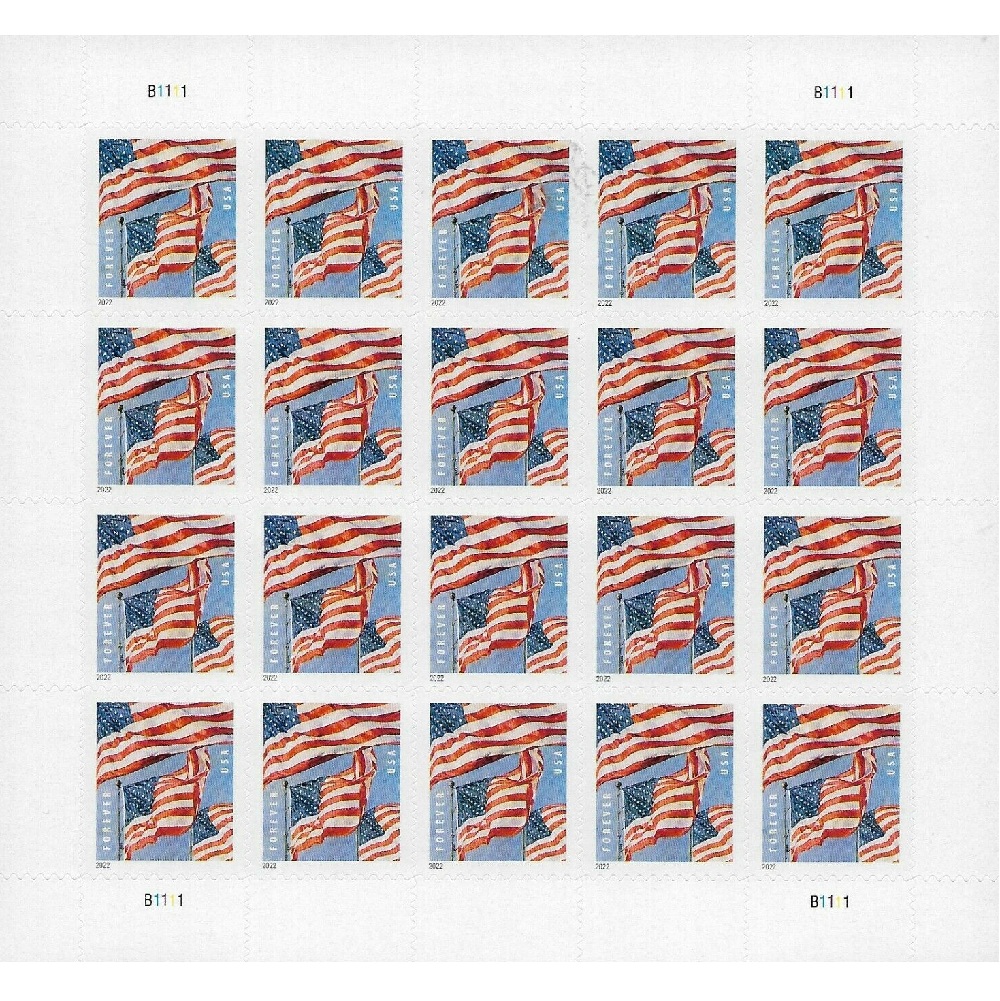 Flag 2022 Sheet - 5 Sheets / 100 Pcs