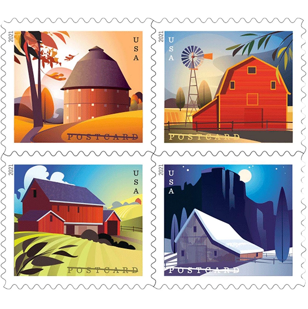Barn Postcard 2021 - 5 Sheets / 100 Pcs