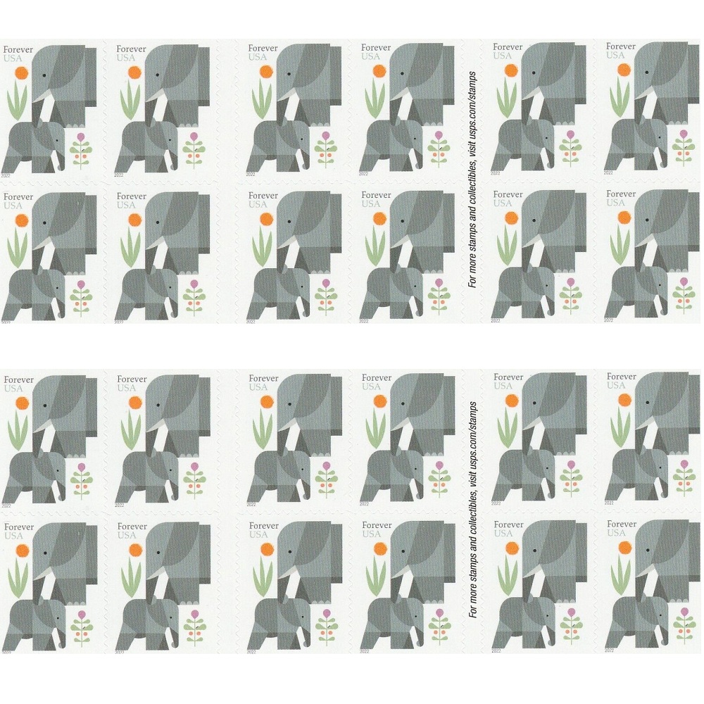 Elephants 2022 - 5 Booklets / 100 Pcs