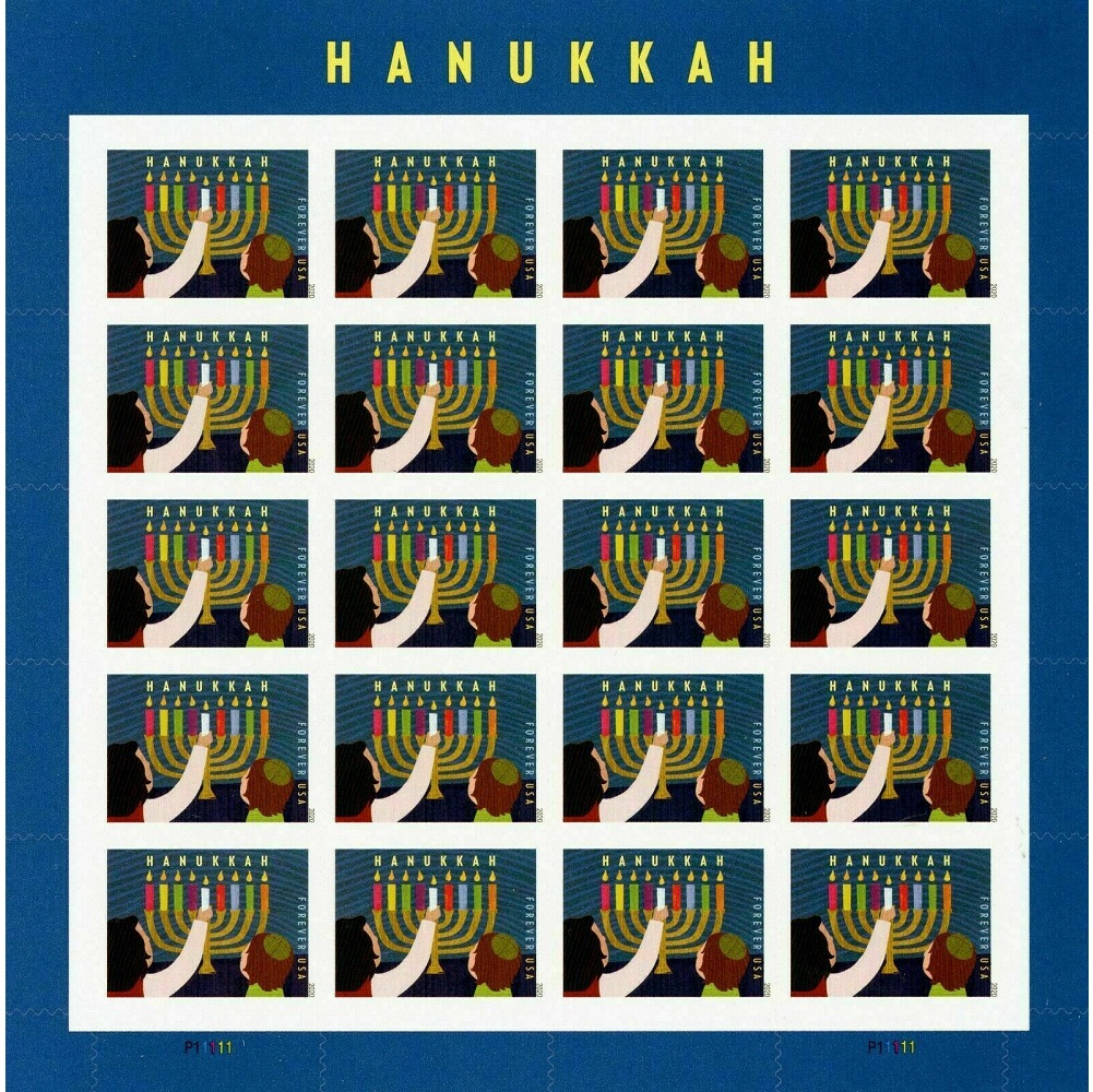 Hanukkah 2020 - 5 Sheets / 100 Pcs