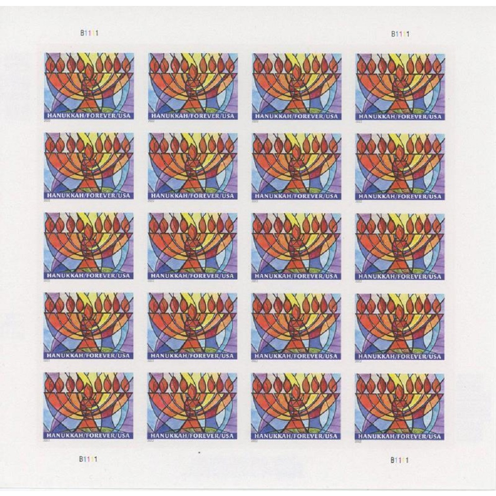 Hanukkah 2022 - 5 Sheets / 100 Pcs