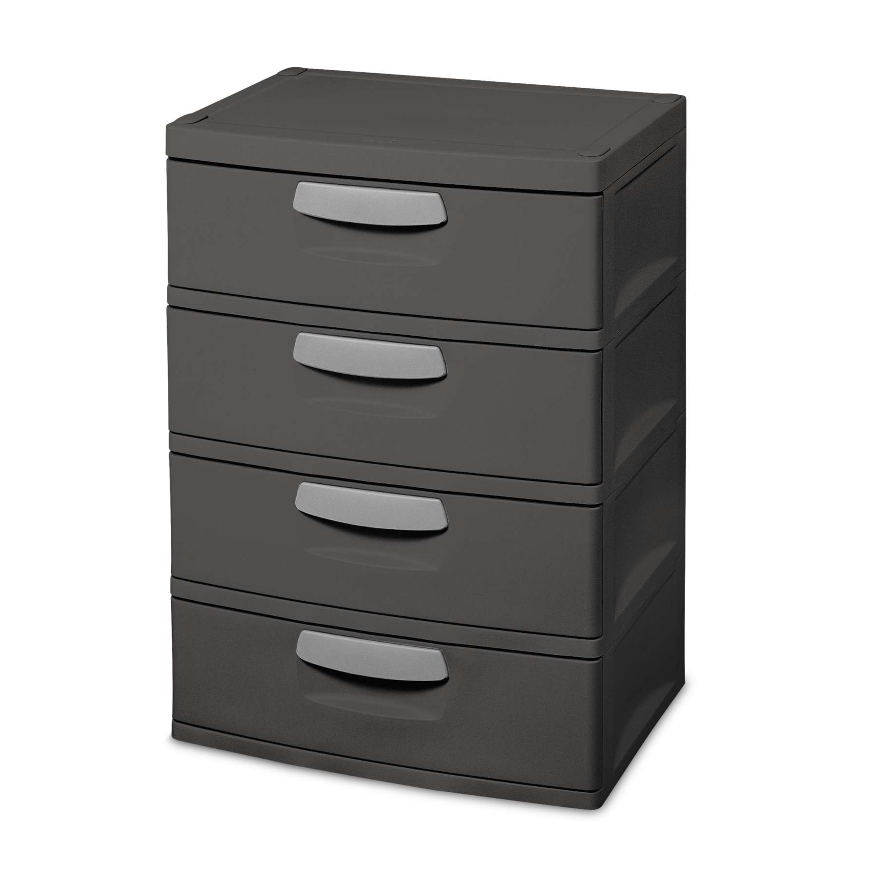 Sterilite 4 Drawer Plastic Storage Unit, Flat Gray, Heavy-Duty, BPA-Free