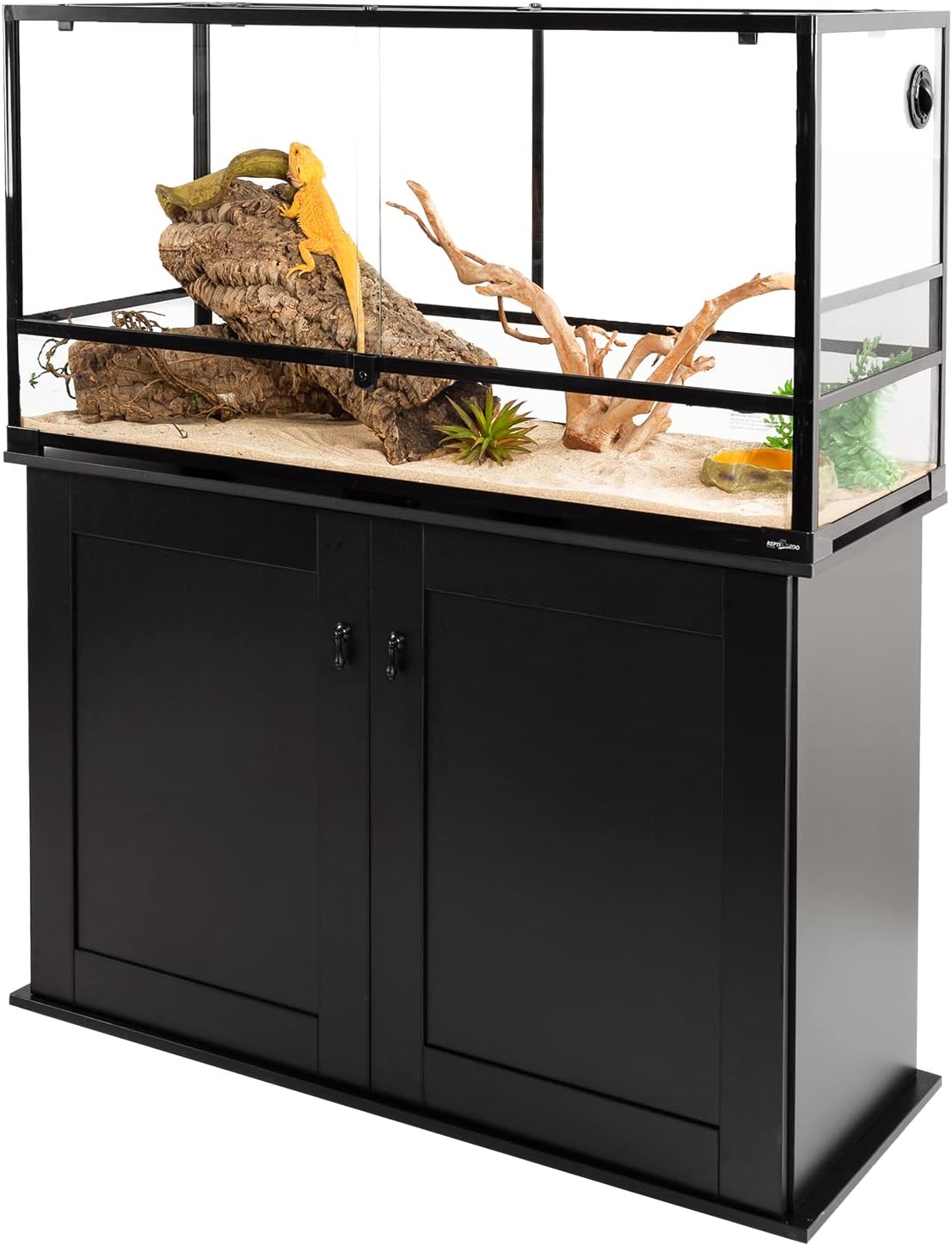 67Gallon Reptile Large Terrarium Upgrade Glass Front Opening Tank Sliding Door with Screen Ventilation Reptile Terrarium About 48