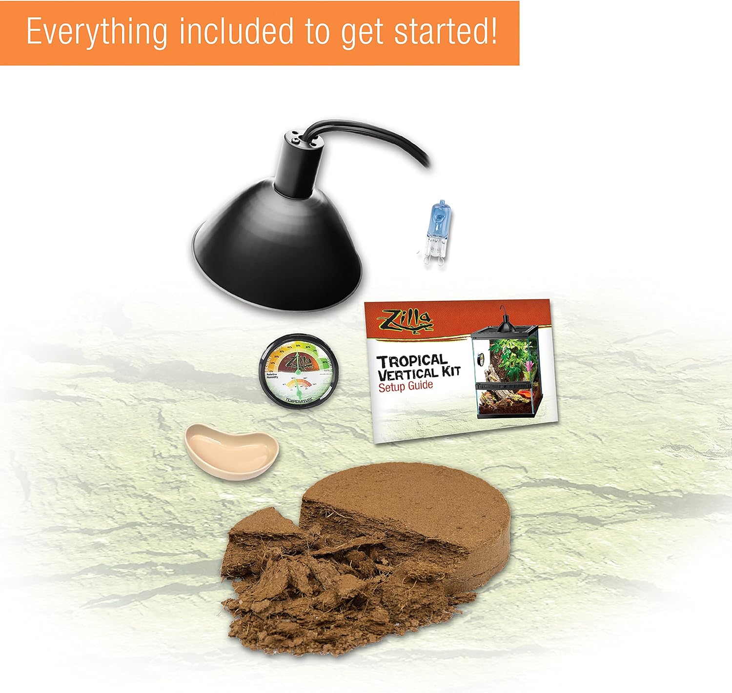 11 Gallon Glass Tropical Vertical Habitat Starter Kit for Small Tree Dwelling Reptiles & Amphibians