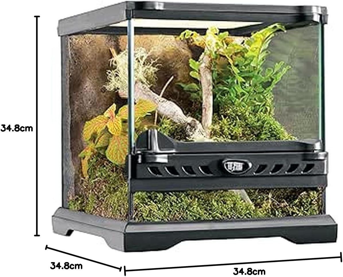 Glass Natural Terrarium Kit, for Reptiles and Amphibians, Nano Tall, 8 x 8 x 12 inches, PT2601A1