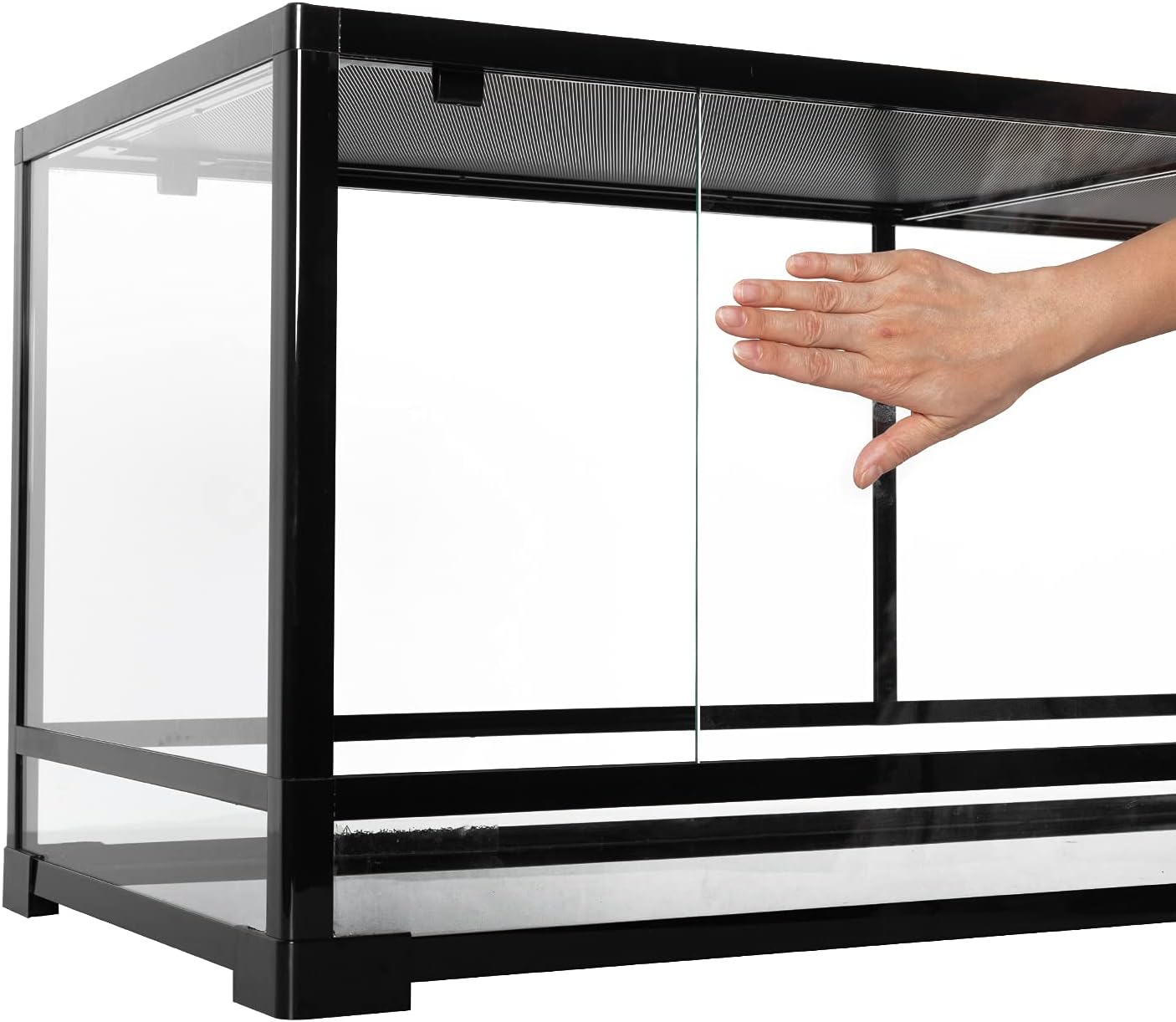 67Gallon Reptile Large Terrarium Upgrade Glass Front Opening Tank Sliding Door with Screen Ventilation Reptile Terrarium About 48