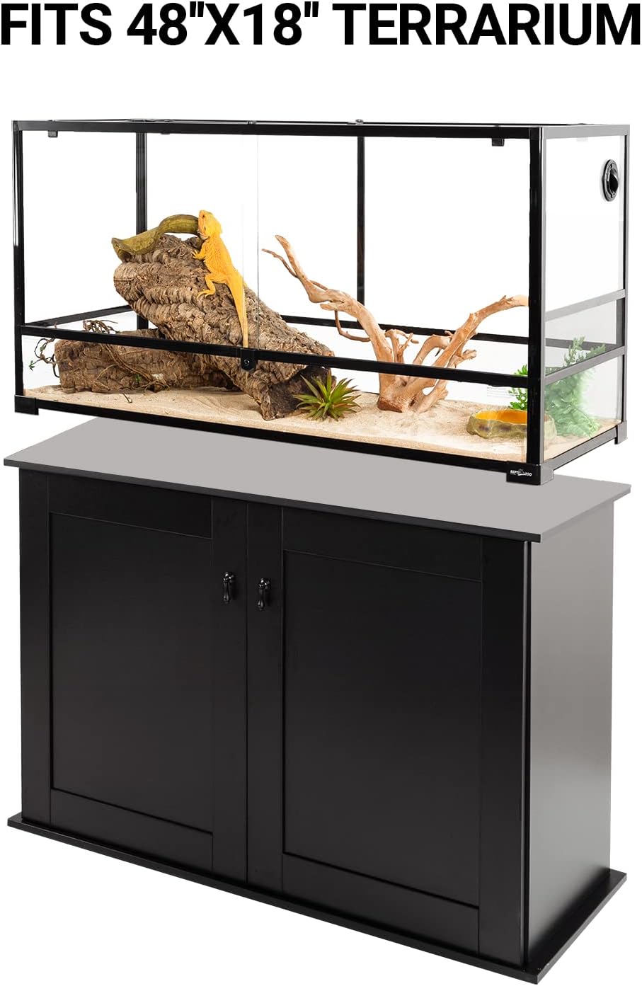 67Gallon Reptile Large Terrarium Upgrade Glass Front Opening Tank Sliding Door with Screen Ventilation Reptile Terrarium About 48