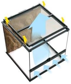 Glass Terrarium Kit, for Reptiles and Amphibians, Mini Wide, 12 x 12 x 12 Inches, PT2600A1