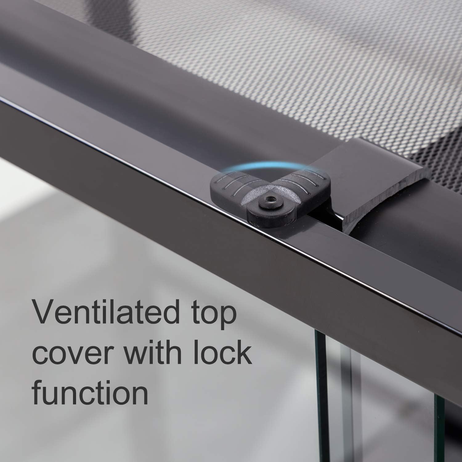 67Gallon Reptile Large Terrarium Upgrade Glass Front Opening Tank Sliding Door with Screen Ventilation Reptile Terrarium About 48