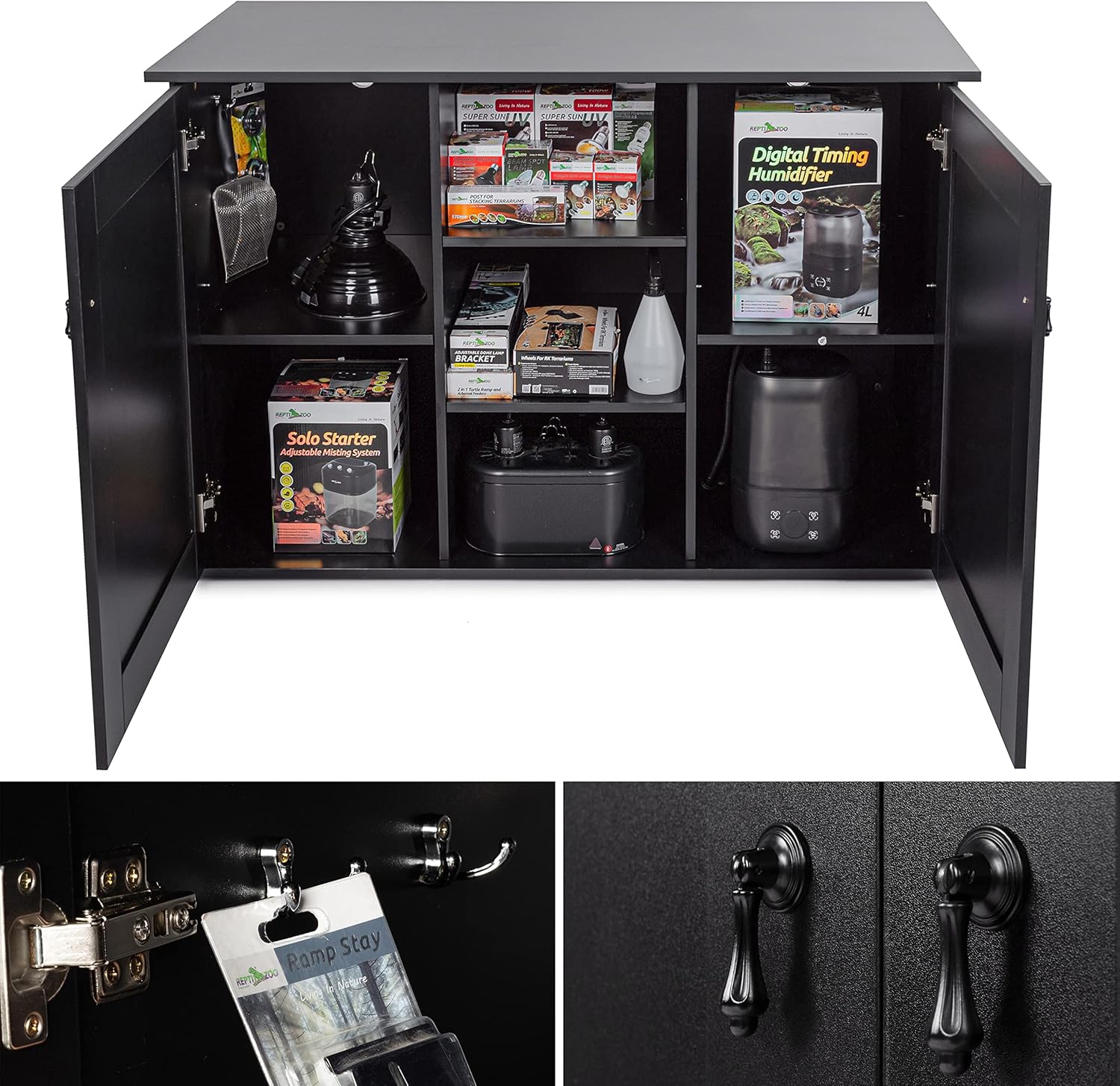 67Gallon Reptile Large Terrarium Upgrade Glass Front Opening Tank Sliding Door with Screen Ventilation Reptile Terrarium About 48