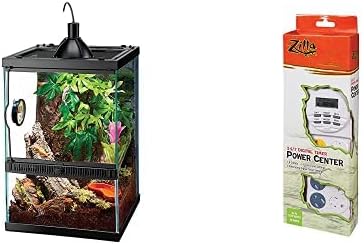 11 Gallon Glass Tropical Vertical Habitat Starter Kit for Small Tree Dwelling Reptiles & Amphibians