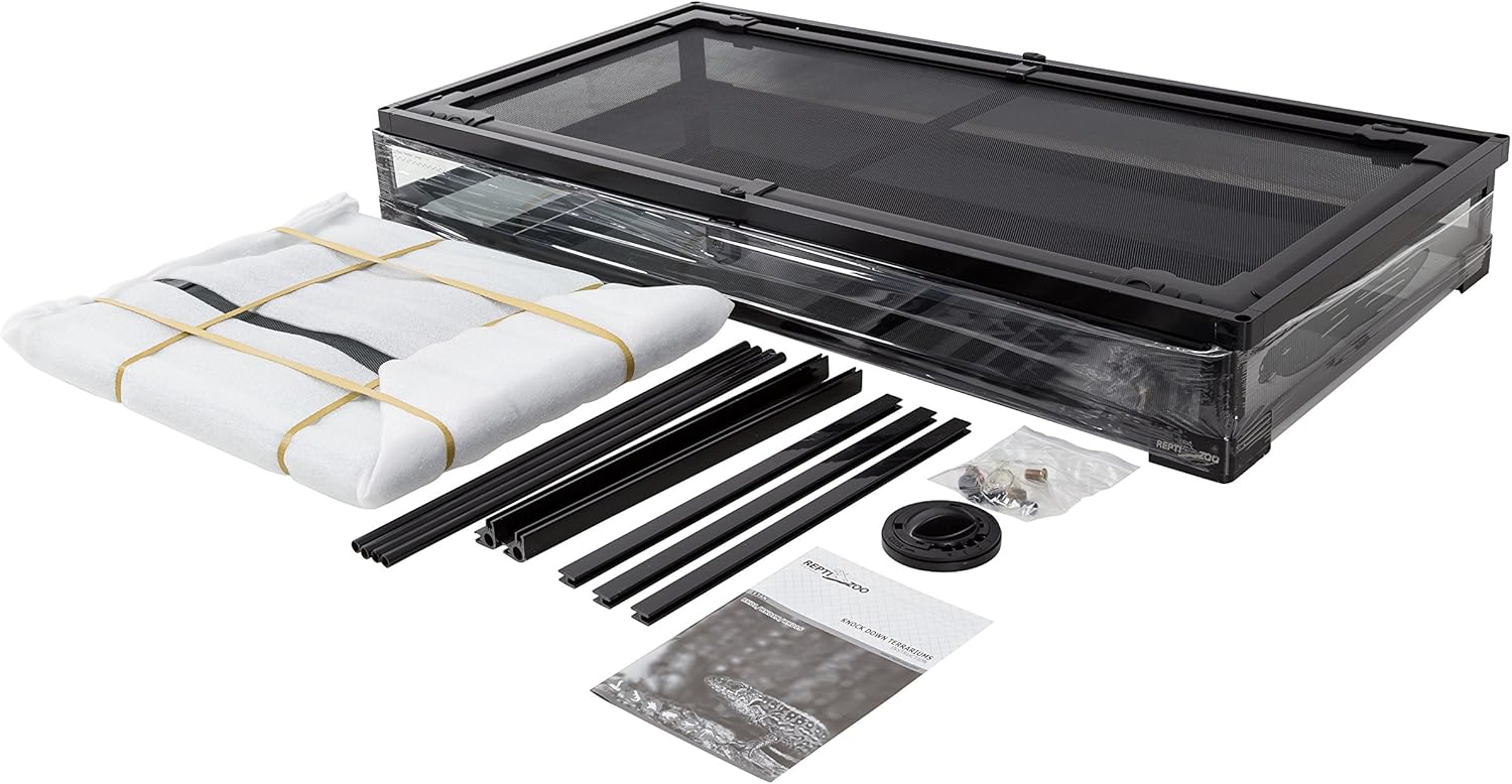 50 Gallon Reptile Glass Terrarium Tank Double Hinge Door with Screen Ventilation Large Reptile Terrarium 36