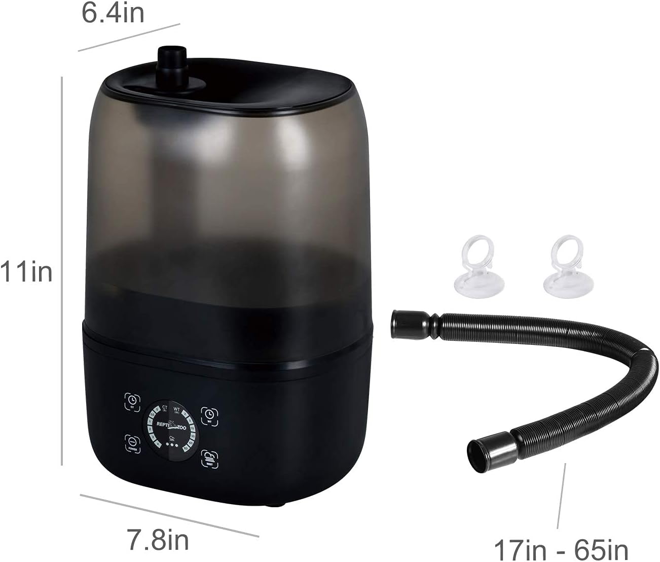 4L Reptile Fogger Mister Tank, Terrariums Digital Tank Timing Humidifier Smart Touch Screen Adjustable Fogger for Reptiles Amphibians Herps