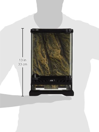 Glass Natural Terrarium Kit, for Reptiles and Amphibians, Nano Tall, 8 x 8 x 12 inches, PT2601A1