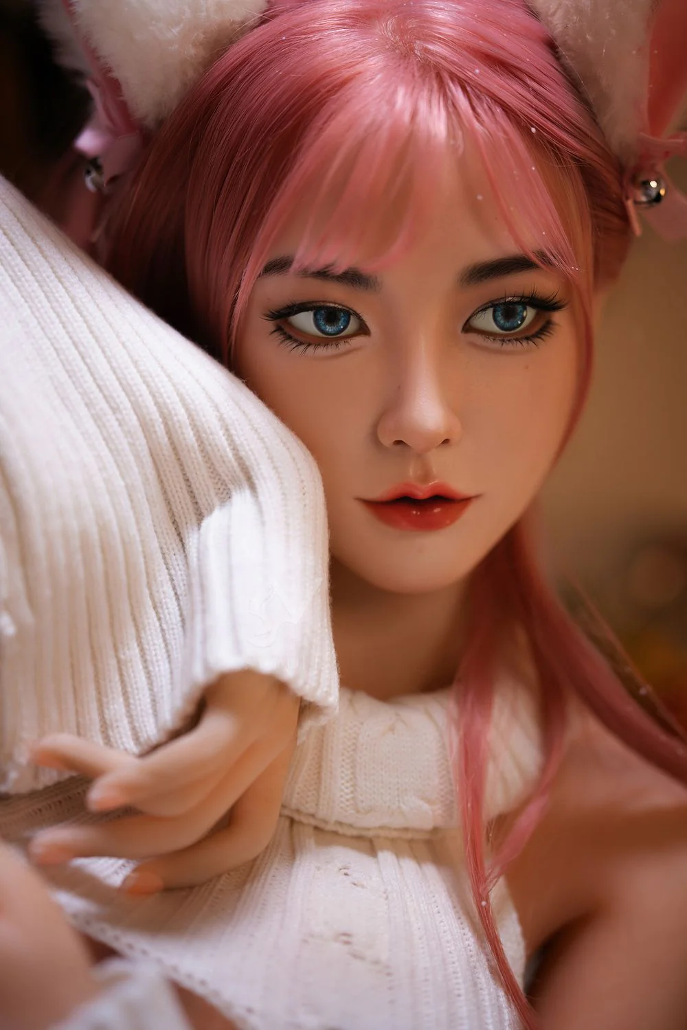 SY DOLL | 160cm(5.25')- Silicone Head - Realistic Pink-Hair Asian Cosplay Sex Doll - Foxy