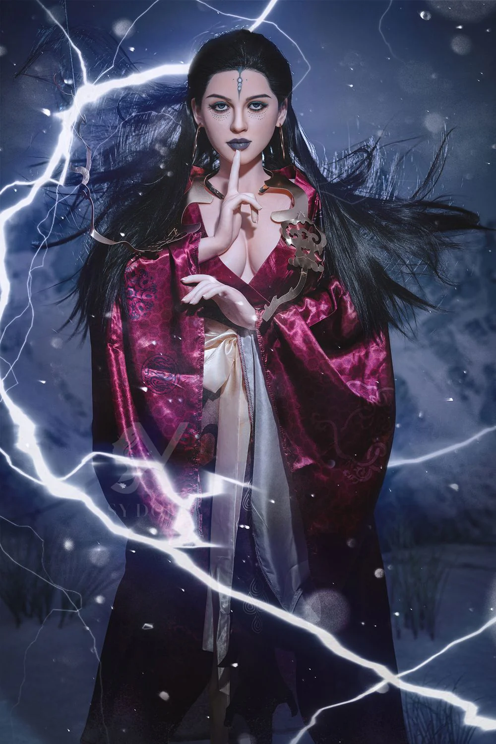 SY DOLL | 164cm ( 5.38' ) - Silicone Head - Game Cosplay Dark Series Big Breasts Sex Doll - Keira