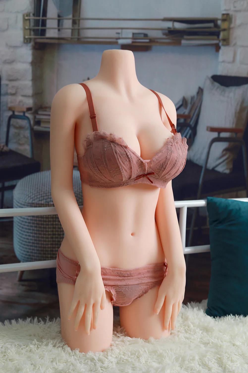 SY DOLL | 68cm (2.23') - TPE - Charming Small Breasts Half-Body Lifelike Torso Sex Doll - Evelyn