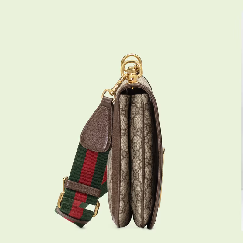 Gucci Medium Shoulder Bag With Round Interlocking G 699210 Dark Coffee