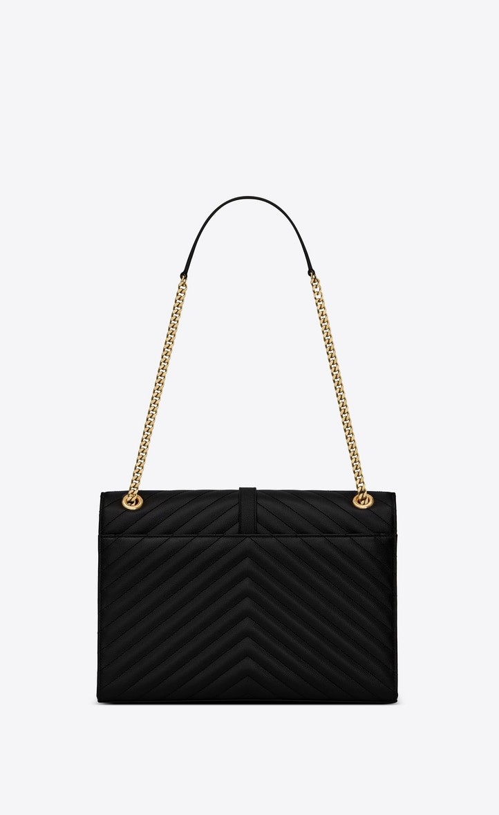 Saint Laurent Envelope Large Bag In Quilted Grain De Poudre Embo