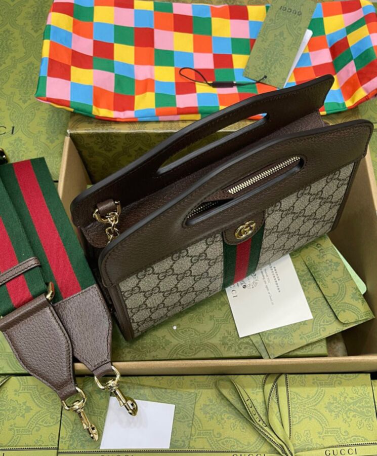 Gucci Ophidia Small Tote With Web 693724 Dark Blue