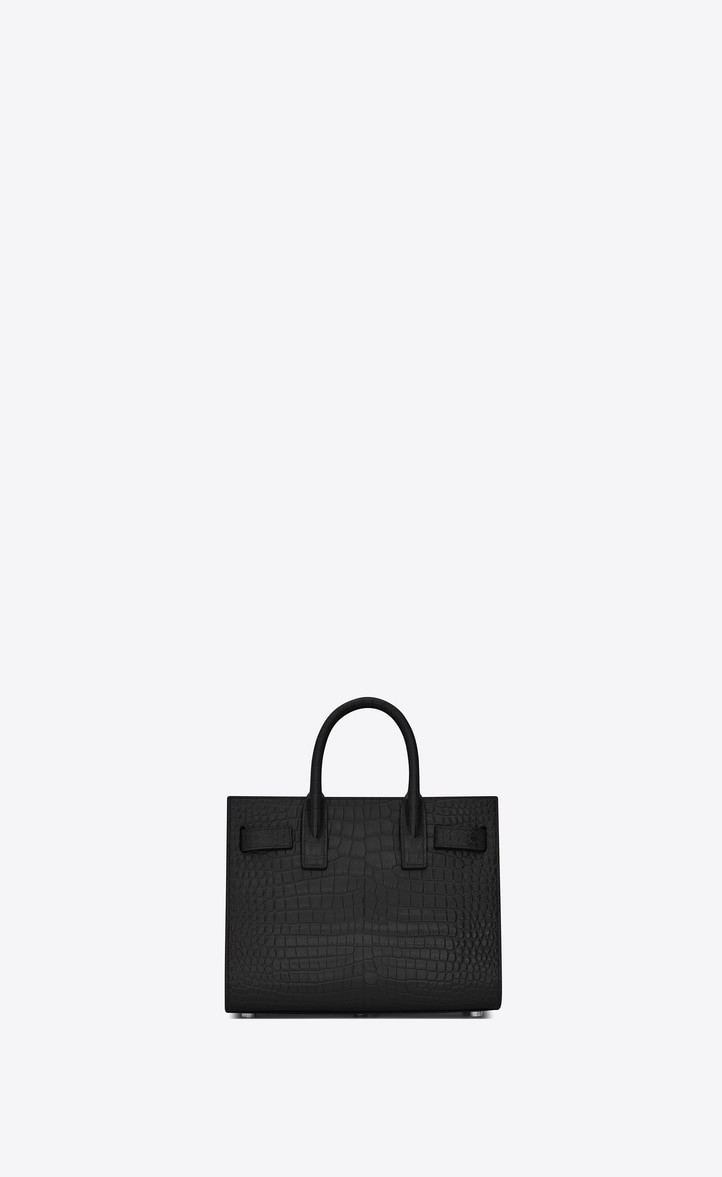 Saint Laurent Classic Sac De Jour Nano In Embossed Crocodile Shi