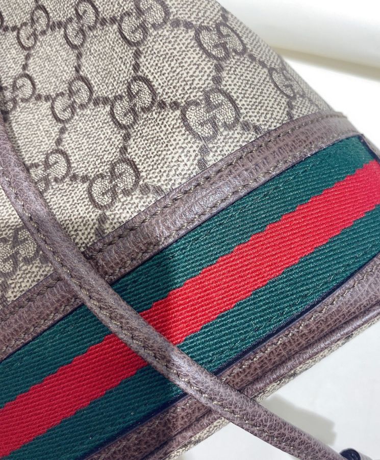 Gucci Ophidia Mini GG Bucket Bag 550620 Dark Coffee