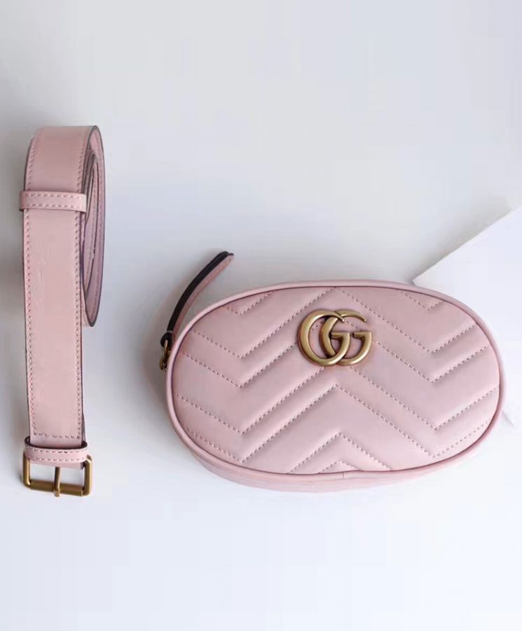 Gucci GG Marmont Matelasse Leather Belt Bag 476434