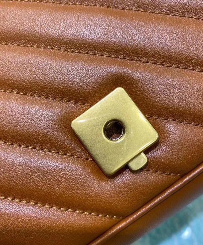 Gucci GG Marmont Small Matelasse Shoulder Bag 443497 Coffee