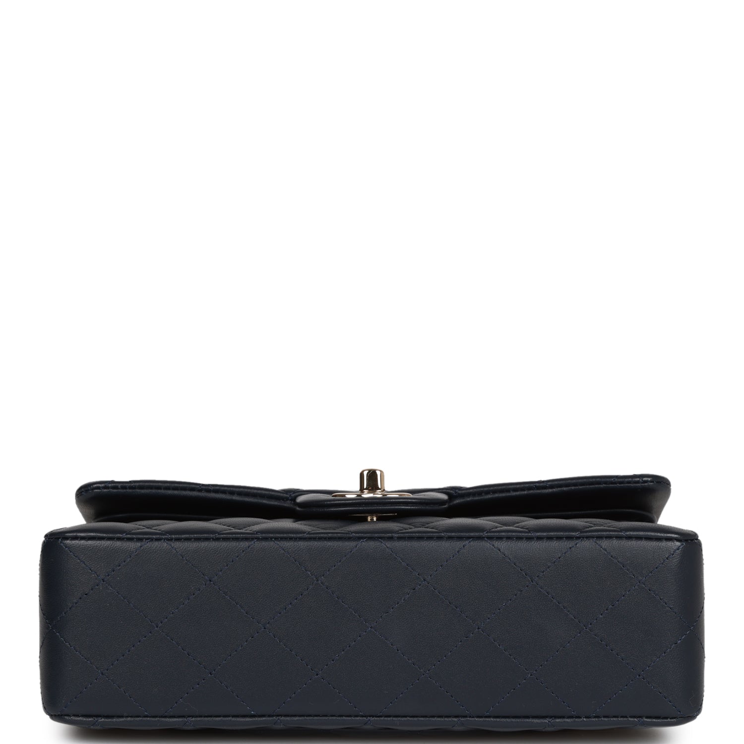 Chanel Small Classic Double Flap Navy Lambskin Light Gold Hardware