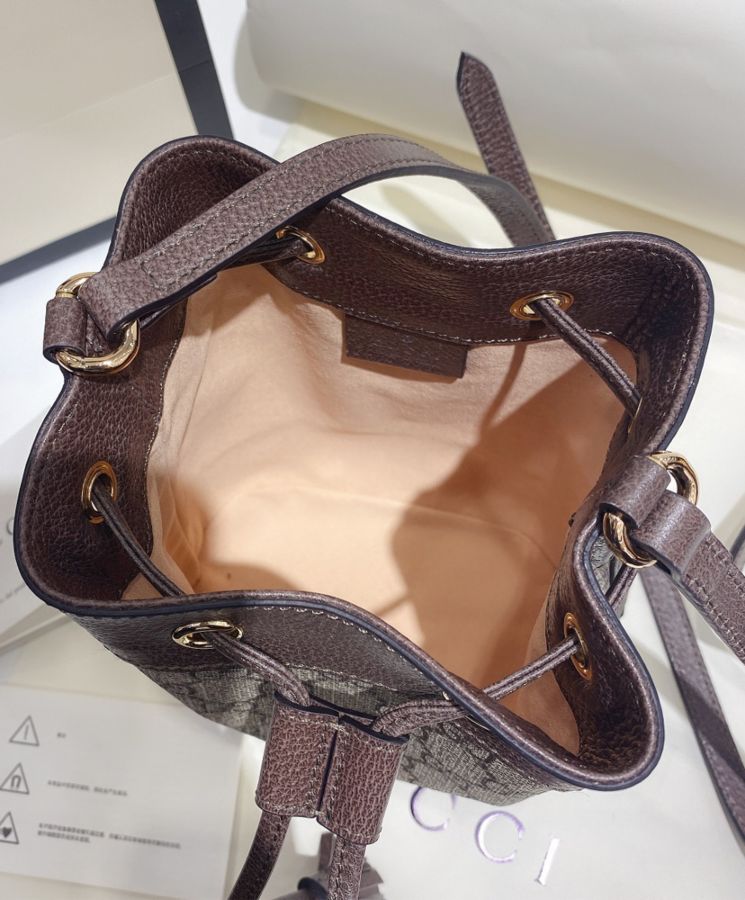 Gucci Ophidia Mini GG Bucket Bag 550620 Dark Coffee
