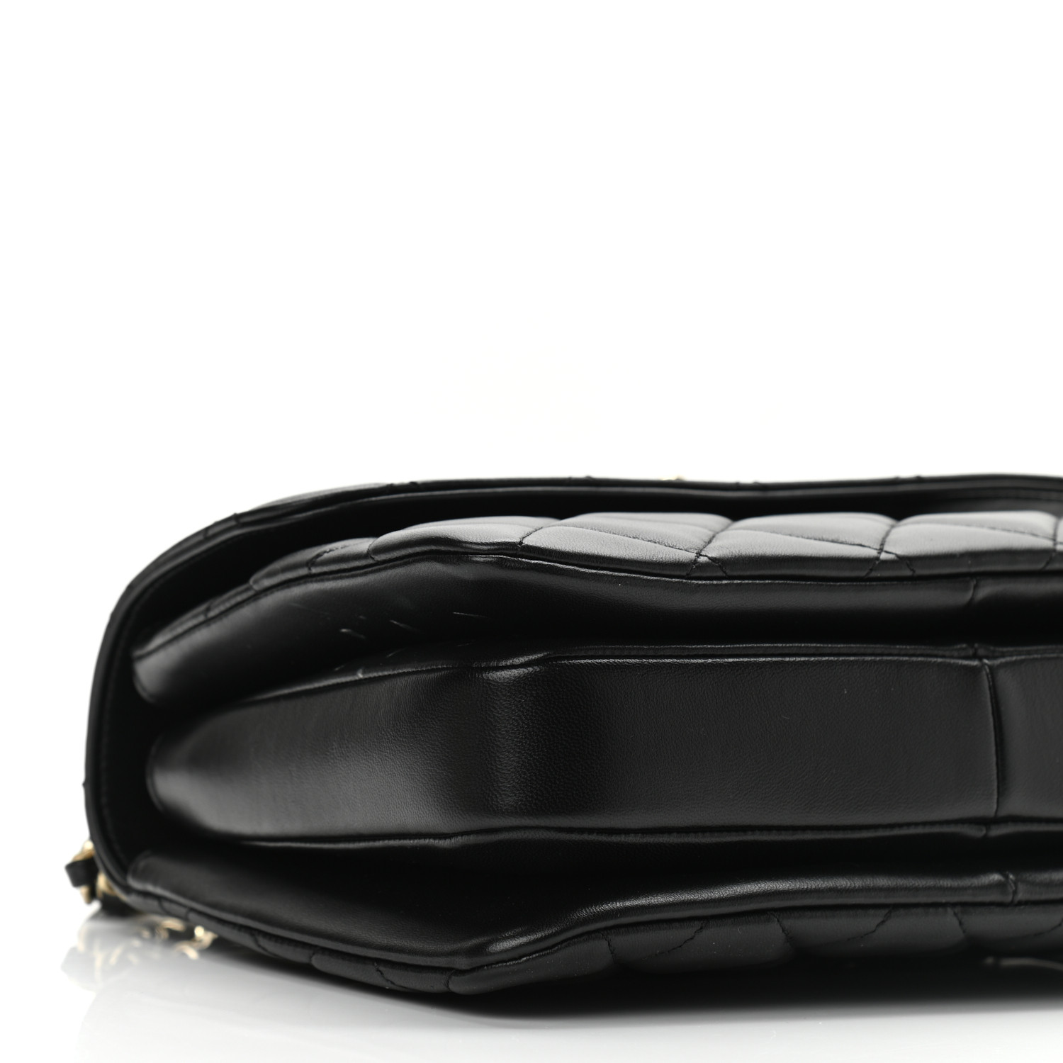 Lambskin Quilted Small Trendy CC Dual Handle Flap Bag Black