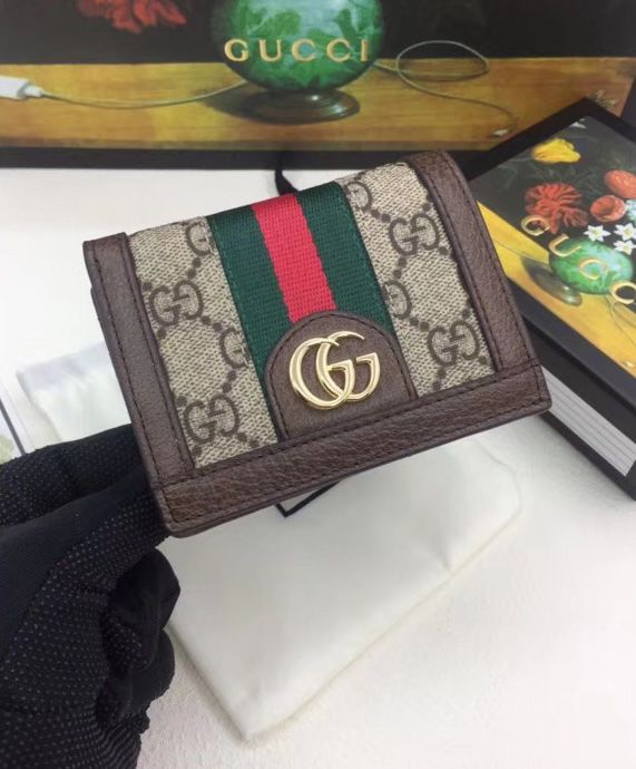 Gucci Ophidia GG card case 523155 Dark Coffee