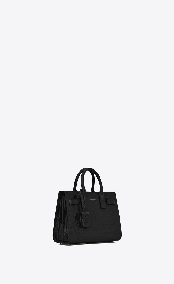 Saint Laurent Classic Sac De Jour Nano In Embossed Crocodile Shi