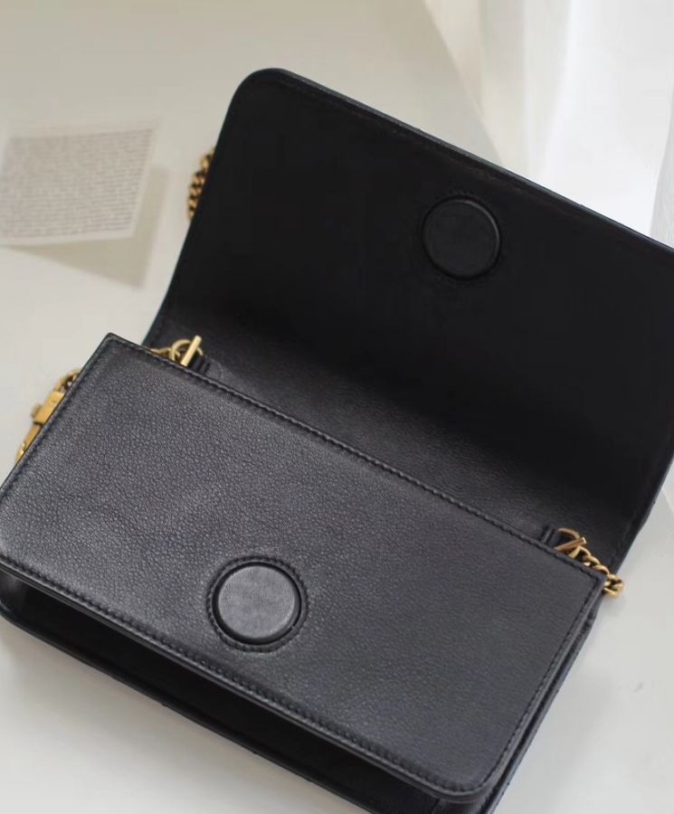 Gucci Marmont GG Mini Quilted Black Leather Cross Body Bag 488426 Black