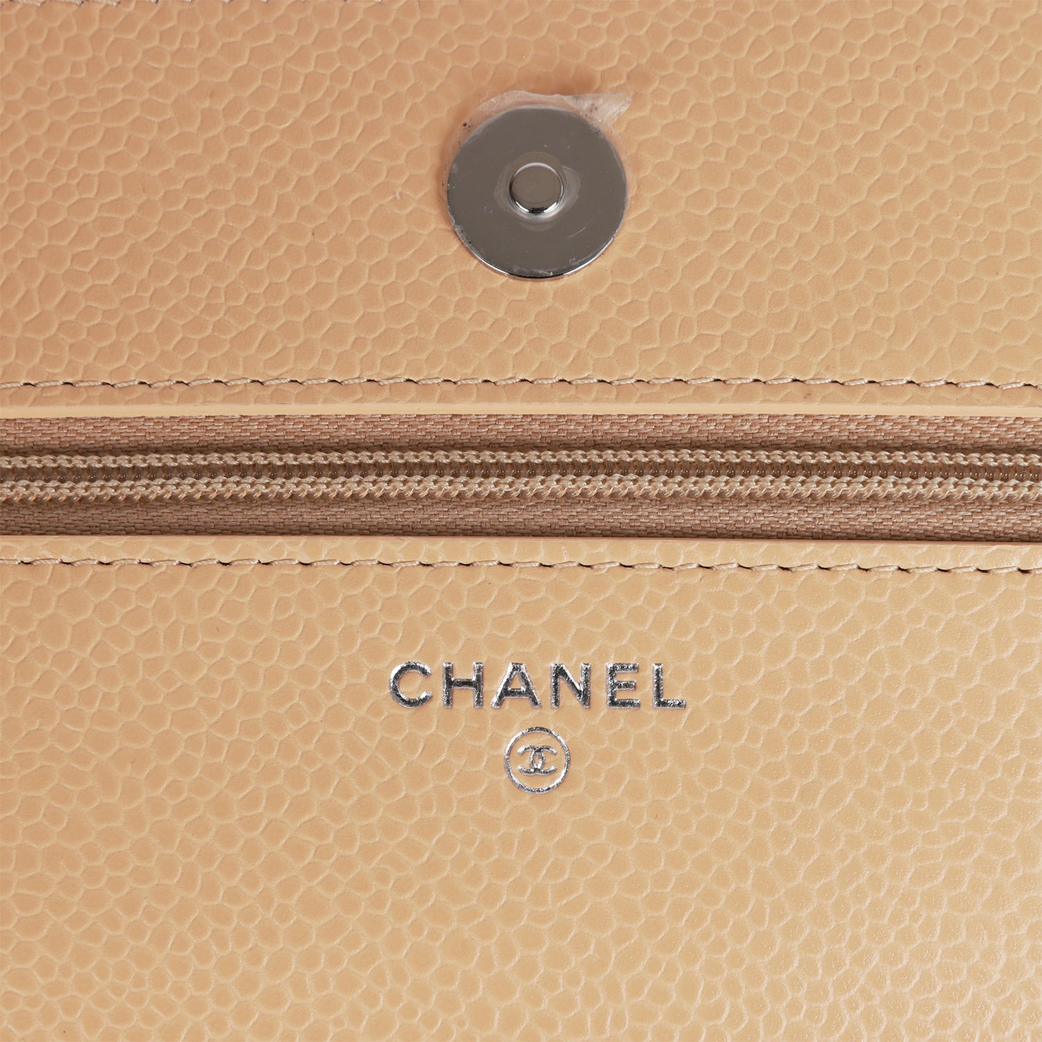 Chanel Wallet on Chain WOC Beige Caviar Silver Hardware