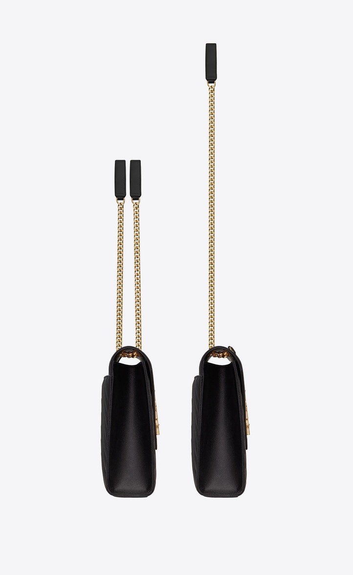 Saint Laurent Envelope Large Bag In Quilted Grain De Poudre Embo