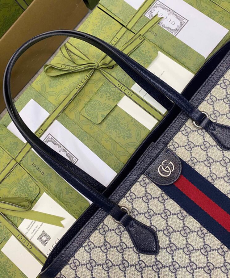Gucci Ophidia Medium GG Tote 631685 Dark Blue