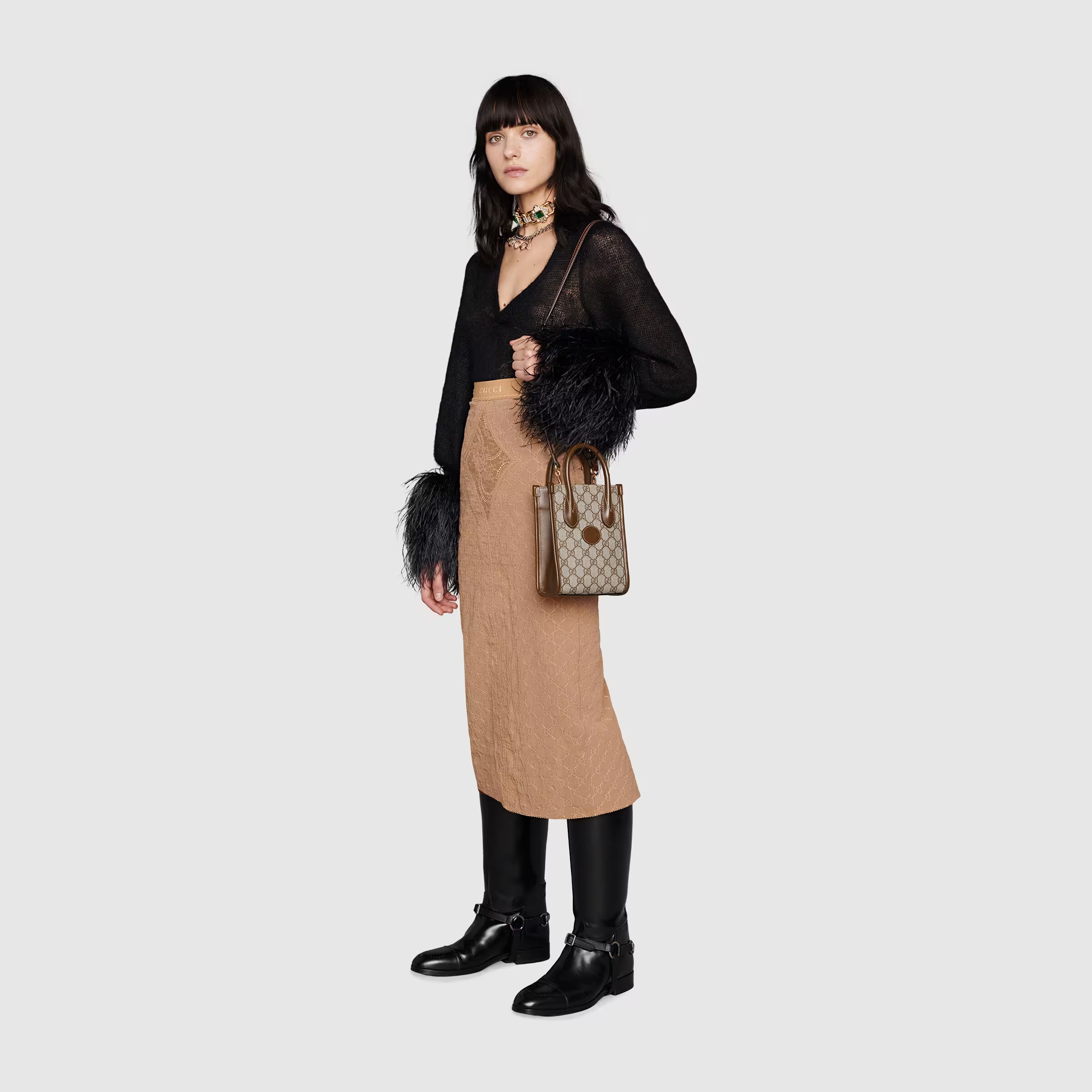 Mini tote bag with Interlocking G