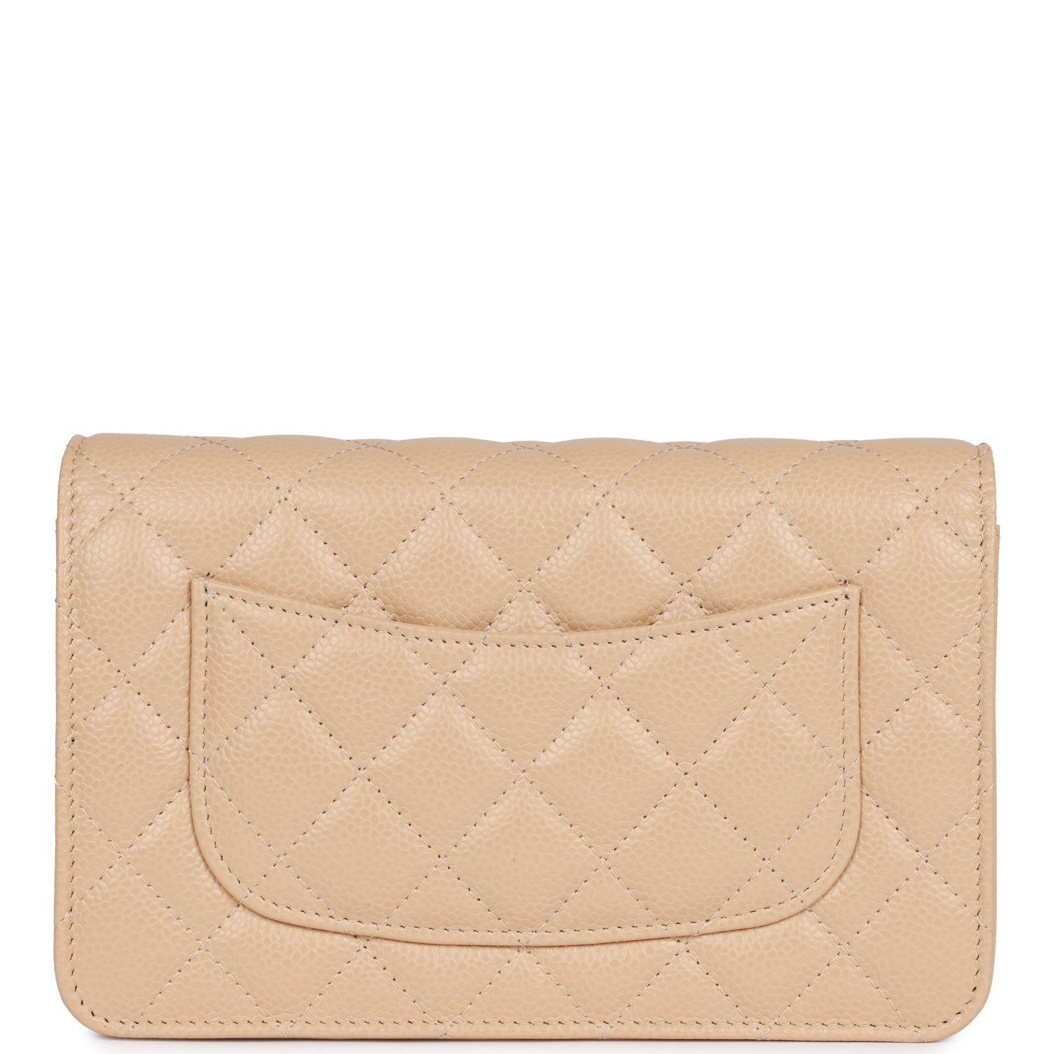 Chanel Wallet on Chain WOC Beige Caviar Silver Hardware