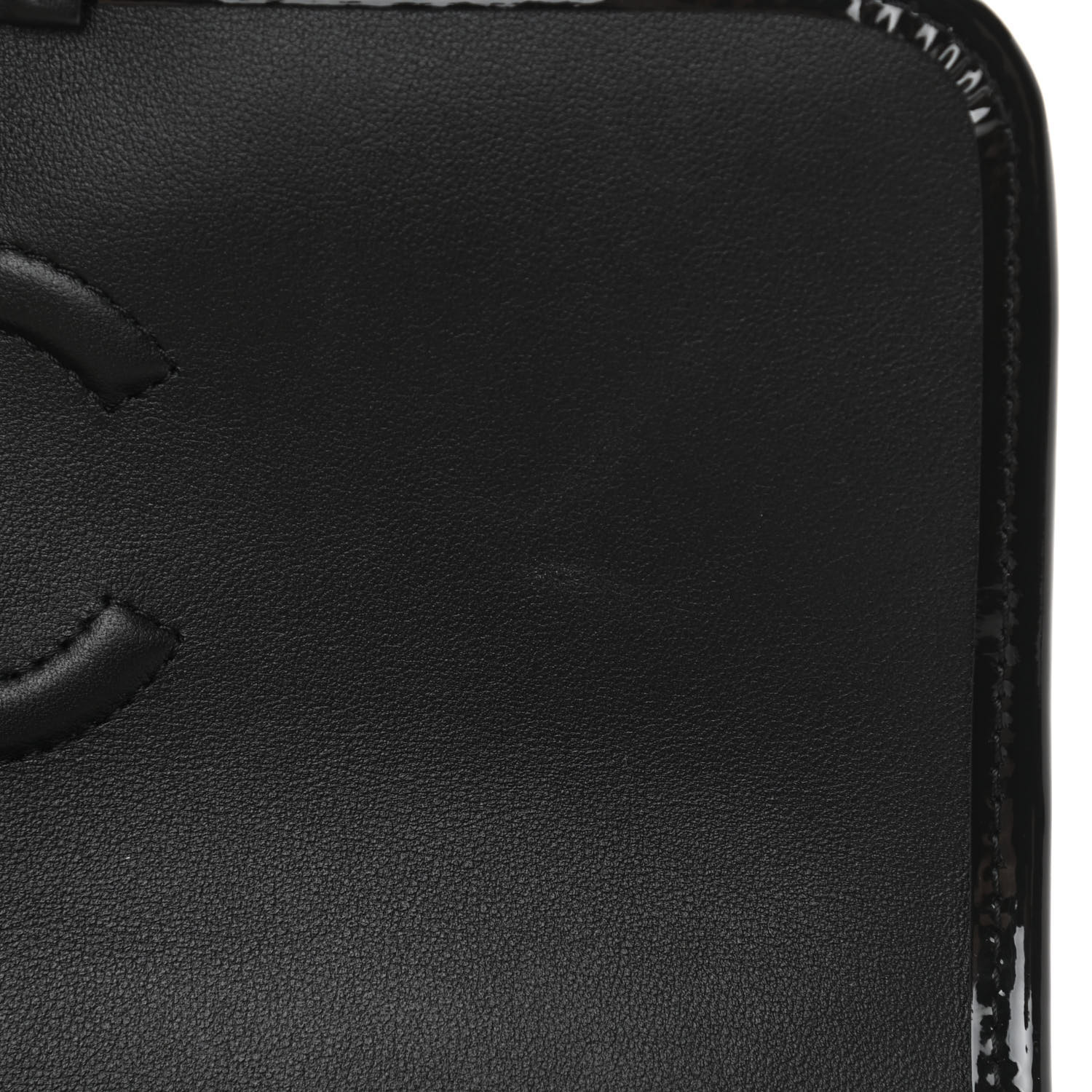 Patent Quilted Small Top Handle Flap Black