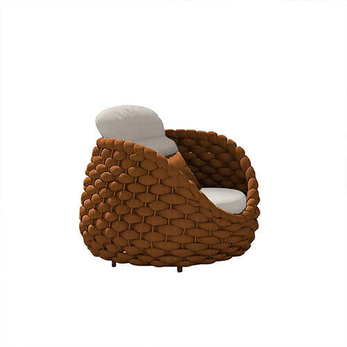 Juego de sofás para exteriores de cuerda trenzada de 4 piezas