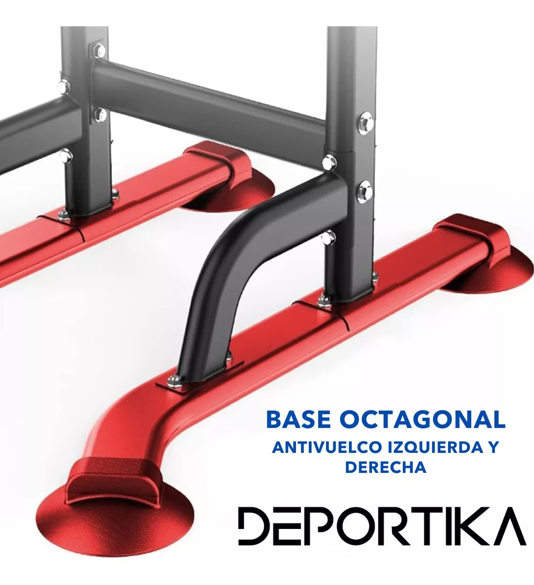 Estación de Dominadas Multifuncional Deportika Gym Pull Ups Abdominales Color Negro