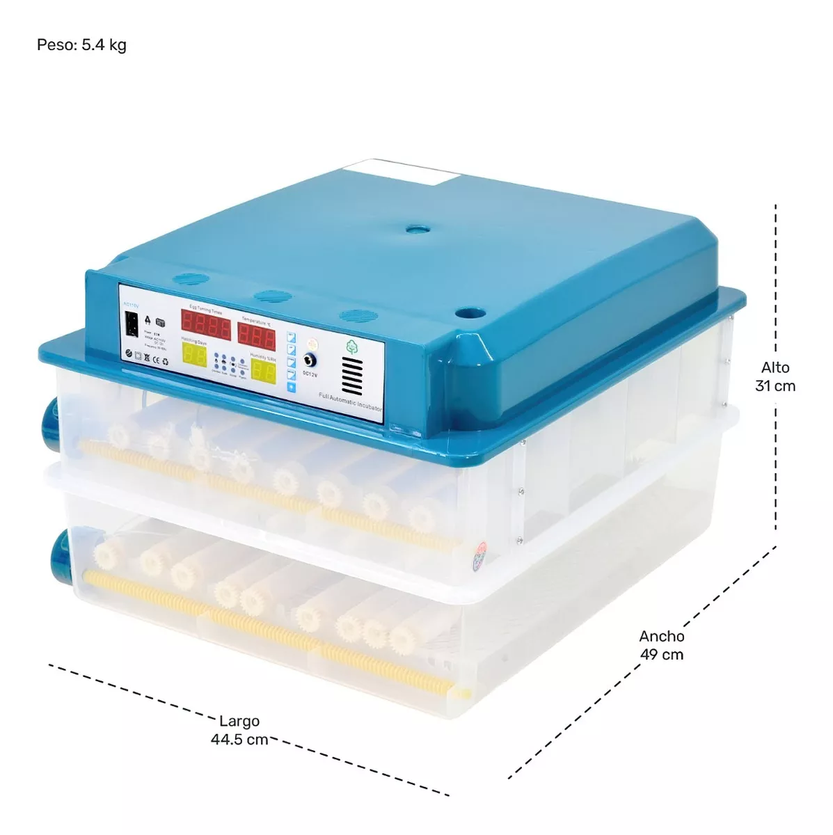 Incubadora Automatica 120 Huevos Aves Pollos + Ovoscopio