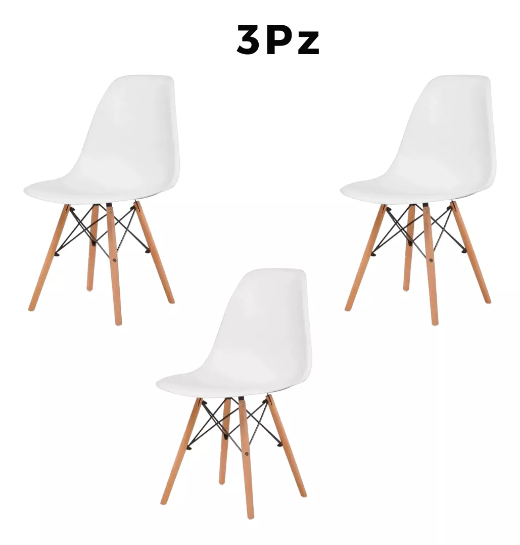 Paquete 3 Sillas Eames Hogarden Minimalista Varios Colores