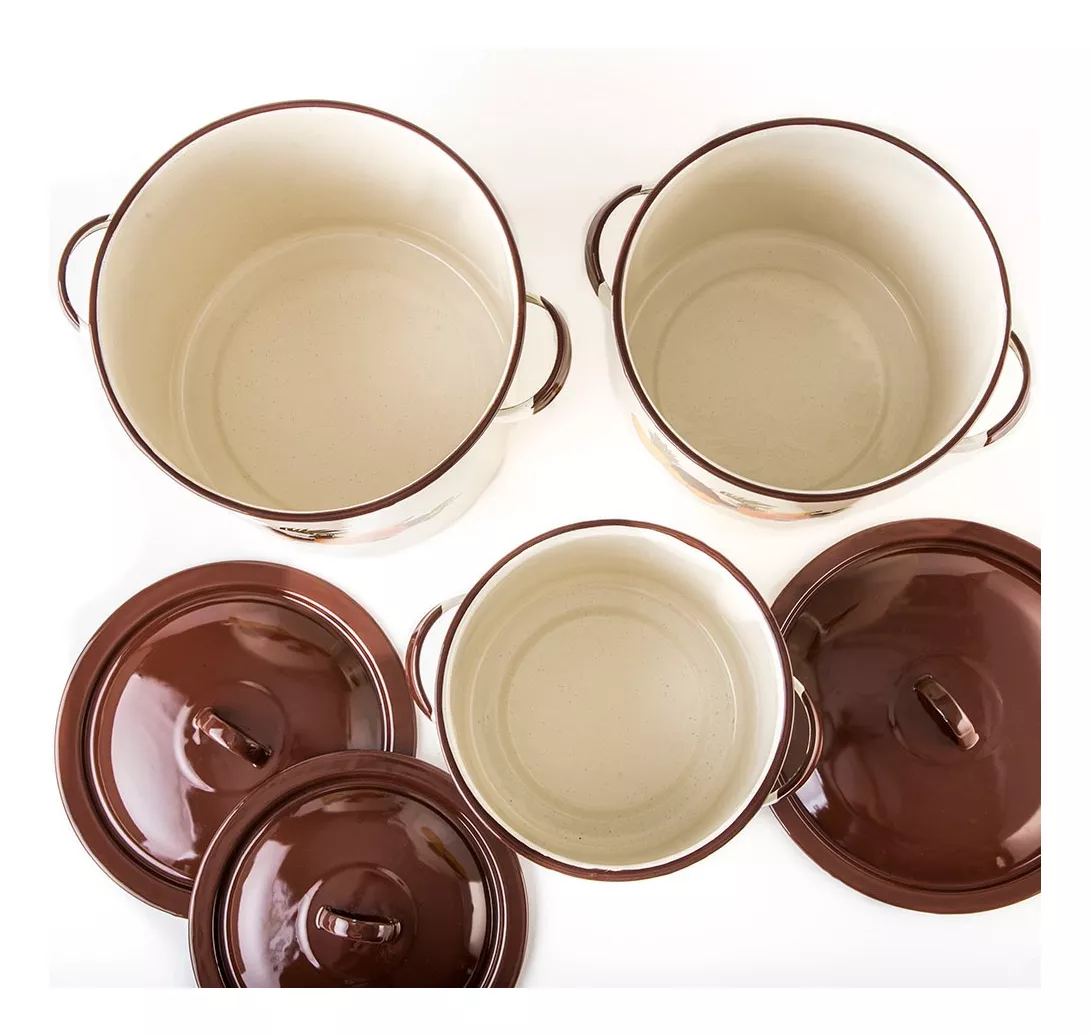 Juego De Ollas Grandes De 6 Pzas Decorado Tropical Cinsa